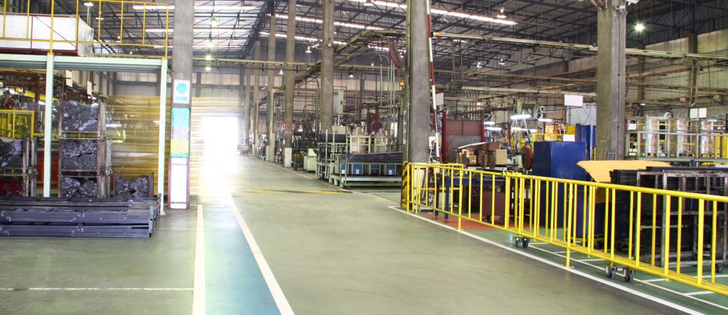 Interior of industrial steel factory