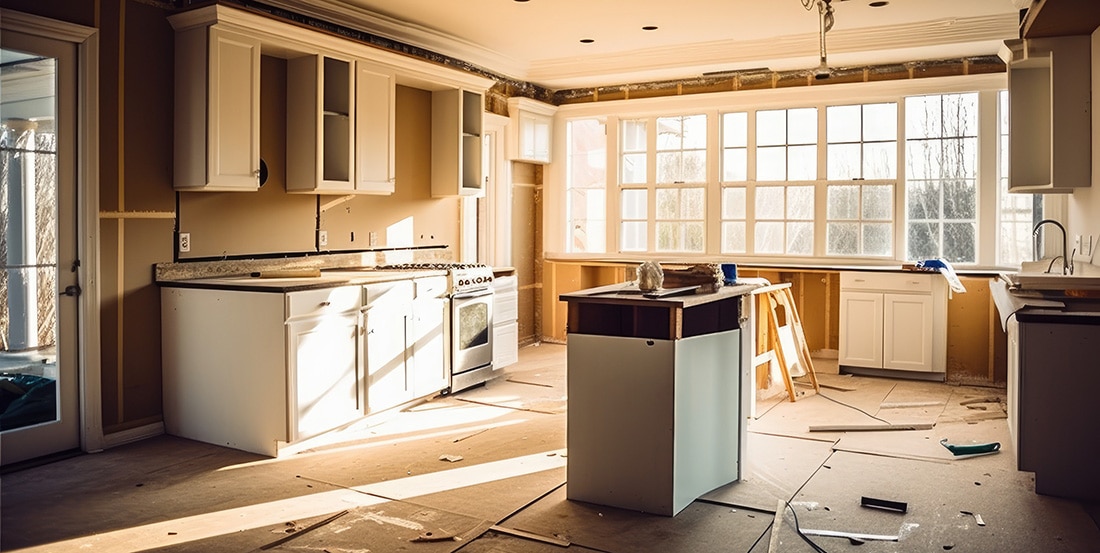 Kitchen undergoing remodeling