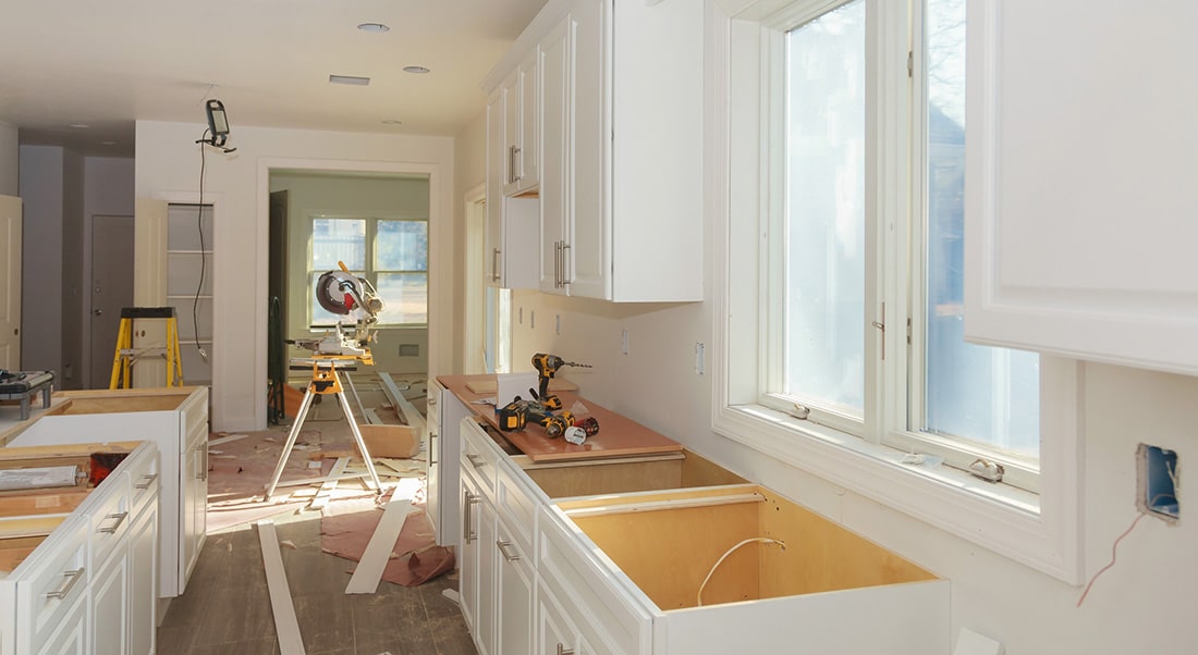 Kitchen in the process of being remodeled