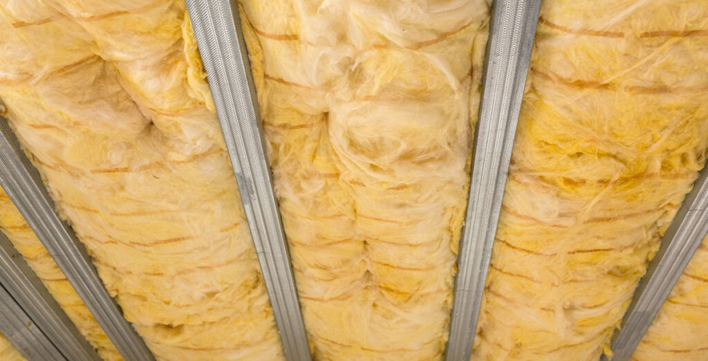 Insulation in between beams in a building